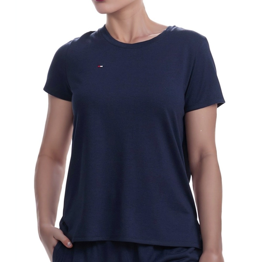 Tommy Hilfiger Womens Sleepshirt Navy XL Sleepwear Crew Neck Tee Loungewear NWT